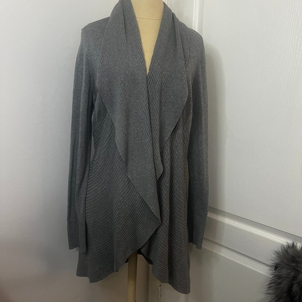 White House Black Market Long Cardigan Sweater Gray Sz XL